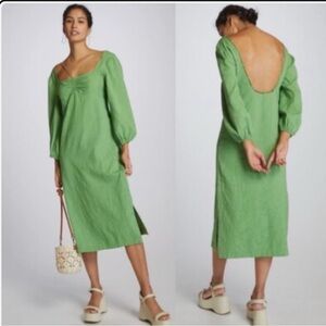 Anthropologie Anthropologie Maeve Low Back Strappy Midi Dress Green Size 4